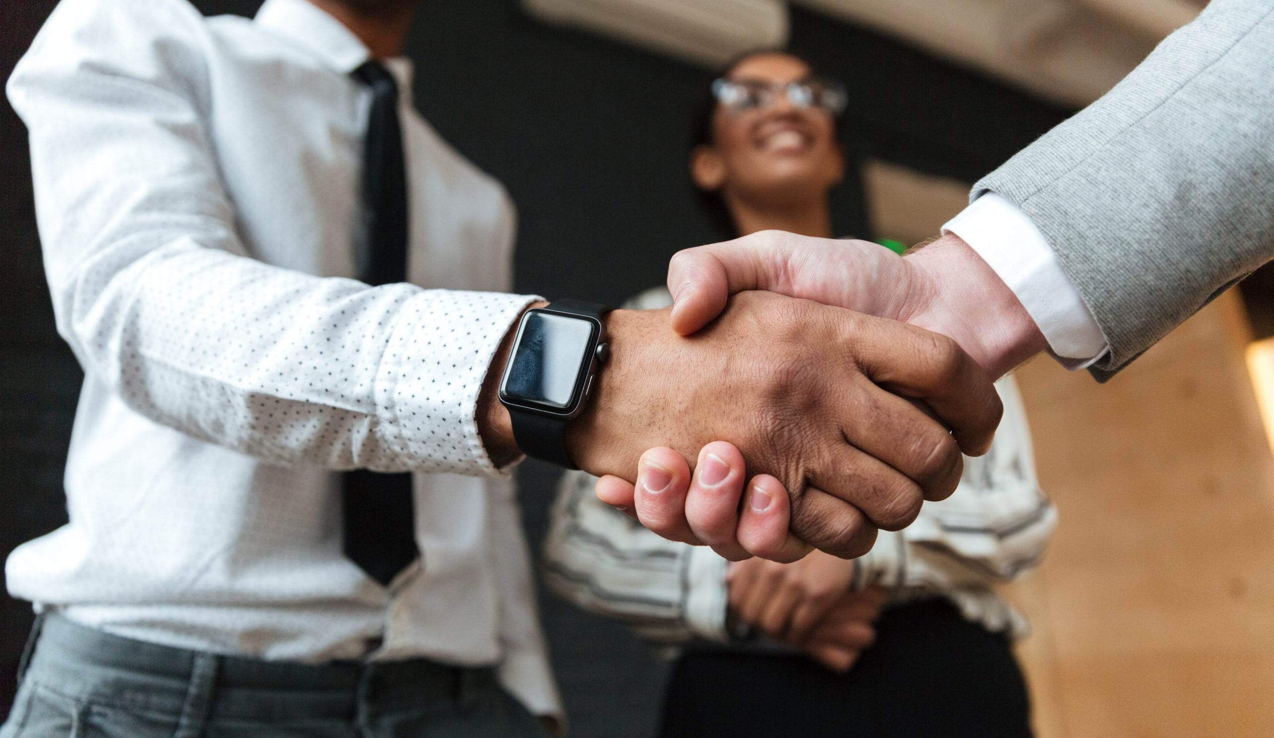 Cropped photo of handshake